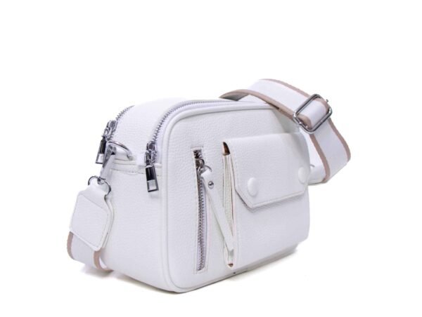 Sac bandoulière " Elisa Bag " effet arrondi à 4 compartiments - Blanc – Image 2