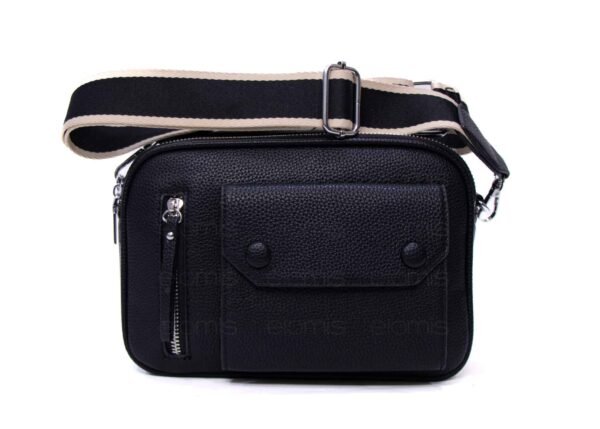 Sac bandoulière " Elisa Bag " effet arrondi à 4 compartiments - Noir – Image 6