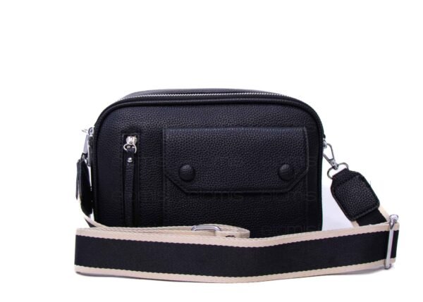 Sac bandoulière " Elisa Bag " effet arrondi à 4 compartiments - Noir – Image 7
