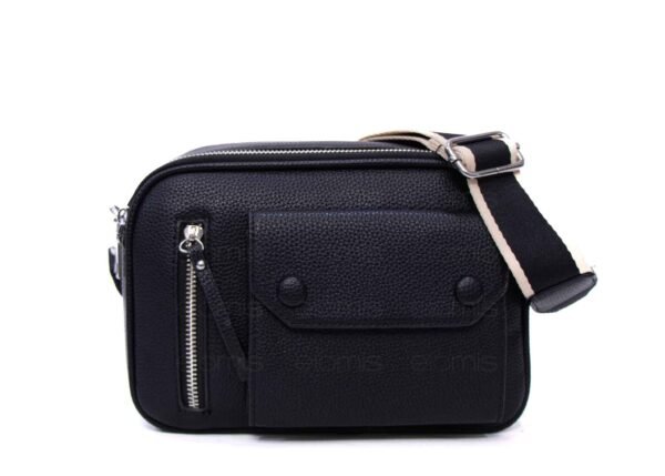 Sac bandoulière " Elisa Bag " effet arrondi à 4 compartiments - Noir – Image 3