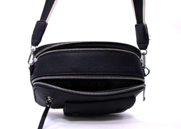 Sac bandoulière " Elisa Bag " effet arrondi à 4 compartiments - Noir – Image 5