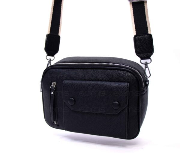 Sac bandoulière " Elisa Bag " effet arrondi à 4 compartiments - Noir – Image 2