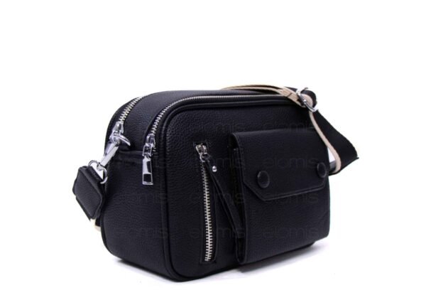 Sac bandoulière " Elisa Bag " effet arrondi à 4 compartiments - Noir