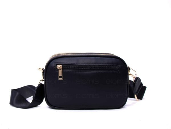 Petit sac bandoulière " Elisa Bag " effet arrondi à triple compartiments - Noir – Image 7