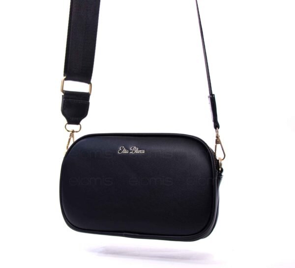 Petit sac bandoulière " Elisa Bag " effet arrondi à triple compartiments - Noir – Image 2