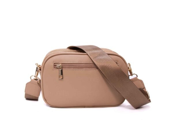 Petit sac bandoulière " Elisa Bag " effet arrondi à triple compartiments - Taupe – Image 5