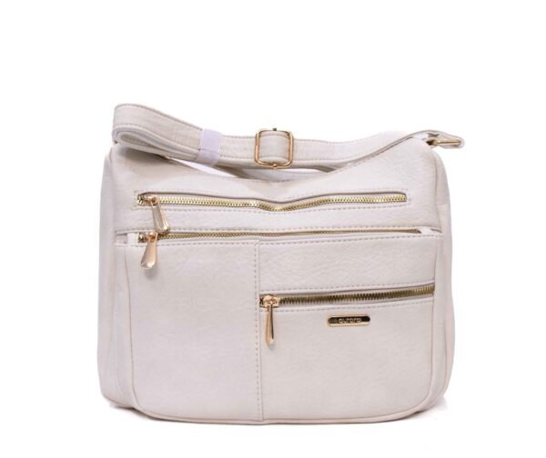 Grand sac bandoulière " Aurora Bolsos " à 5 compartiments  – Beige clair