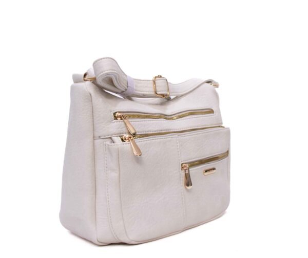 Grand sac bandoulière " Aurora Bolsos " à 5 compartiments  – Beige clair – Image 3
