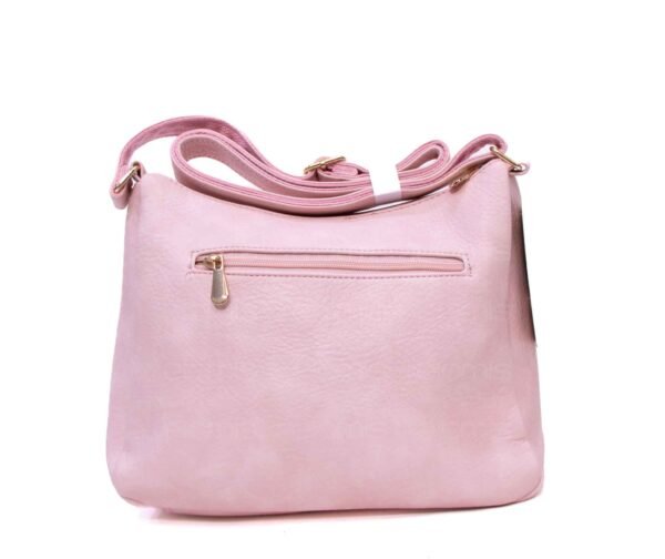 Grand sac bandoulière " Aurora Bolsos " à 5 compartiments  – Rose pastel – Image 6