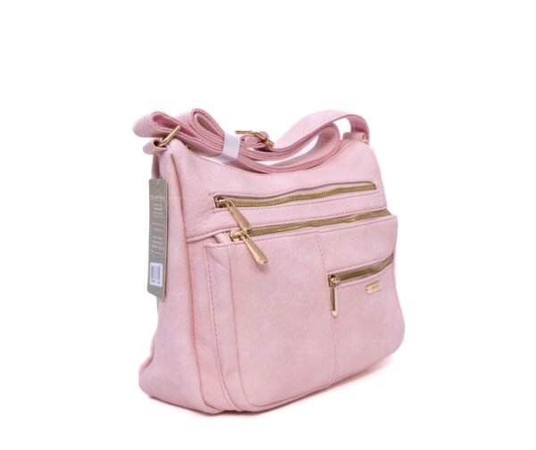 Grand sac bandoulière " Aurora Bolsos " à 5 compartiments  – Rose pastel – Image 2