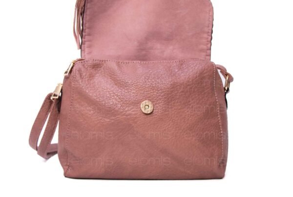 Petit sac bandoulière "Oudannu" avec décoration tréssé sur les deux côtés - Rose foncé (argile) – Image 6