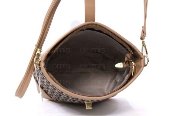 Petit sac bourse ” Fashion Bag ”pailleté finitions cuir synthétique - Taupe / nuance de noir et marron – Image 4