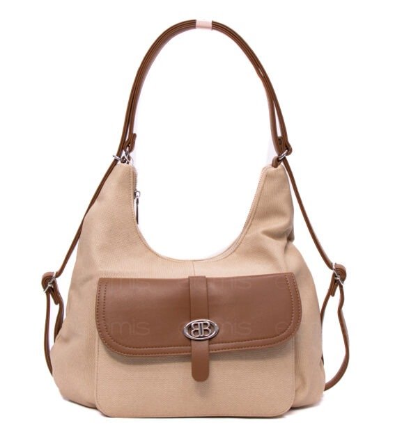 Sac bandoulière " BAGCO" qui se transforme en sac à dos - Taupe