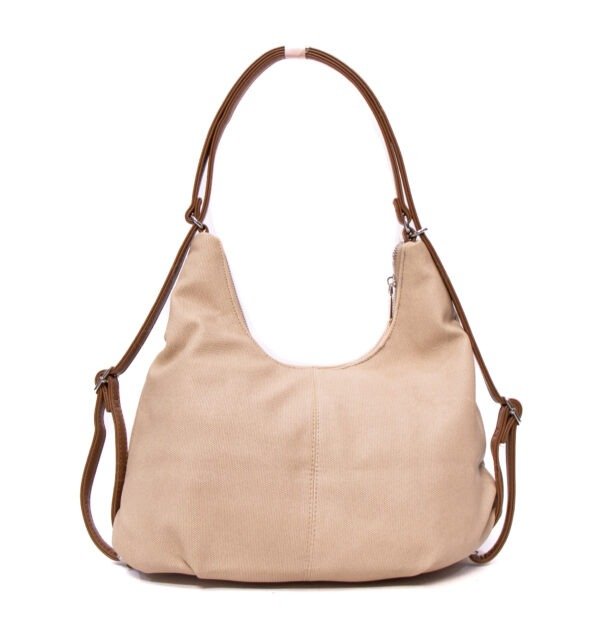 Sac bandoulière " BAGCO" qui se transforme en sac à dos - Taupe – Image 7