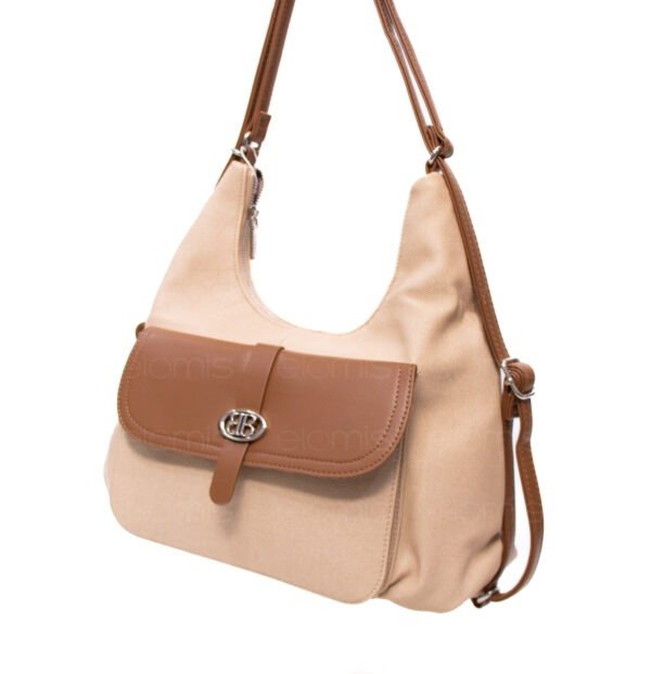 Sac bandoulière " BAGCO" qui se transforme en sac à dos - Taupe – Image 2