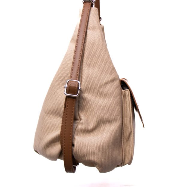 Sac bandoulière " BAGCO" qui se transforme en sac à dos - Taupe – Image 6