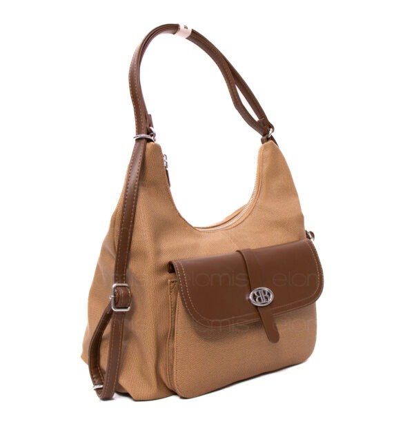 Sac bandoulière " BAGCO" qui se transforme en sac à dos - Marron – Image 6