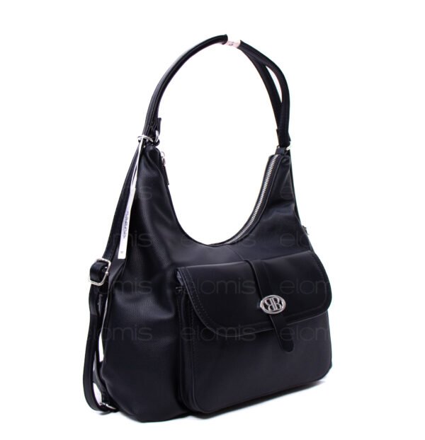 Sac bandoulière " BAGCO" qui se transforme en sac à dos - Noir – Image 2