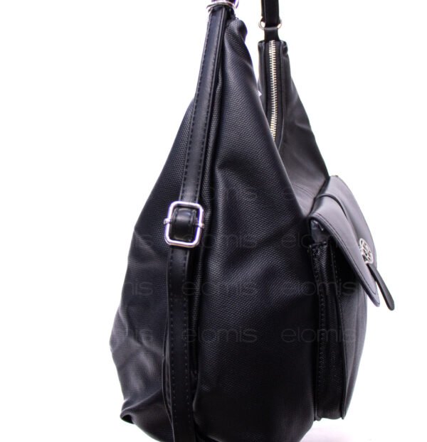 Sac bandoulière " BAGCO" qui se transforme en sac à dos - Noir – Image 4