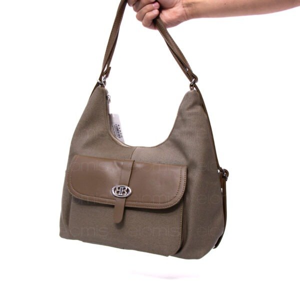 Sac bandoulière " BAGCO" qui se transforme en sac à dos - Vert kaki – Image 2