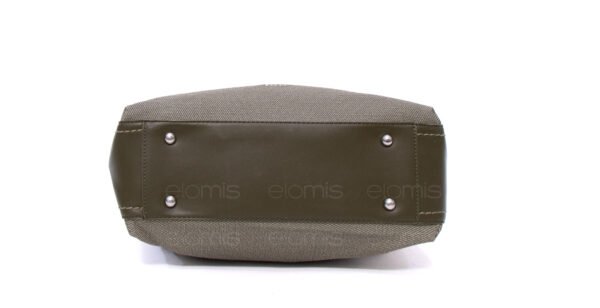 Grand sac bandoulière" BAGCO " en tissus finitions cuir - Vert kaki – Image 10
