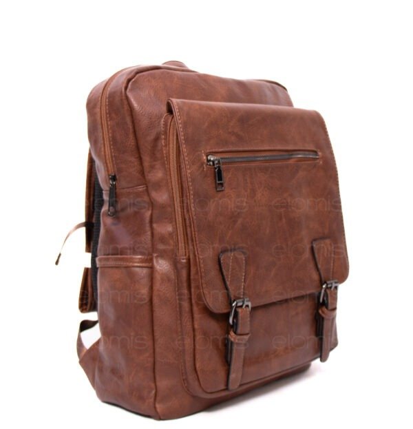 Grand sac à dos " Jessica Bags " à triple compartiments séparés - Marron foncé – Image 4