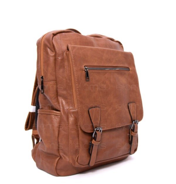 Grand sac à dos " Jessica Bags " à triple compartiments séparés - Camel – Image 3