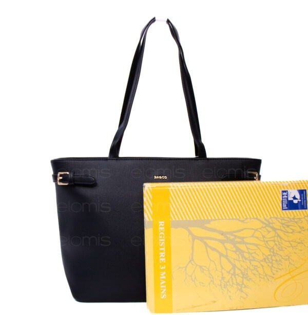 Grand sac porté épaule " BAGCO " - Noir – Image 4