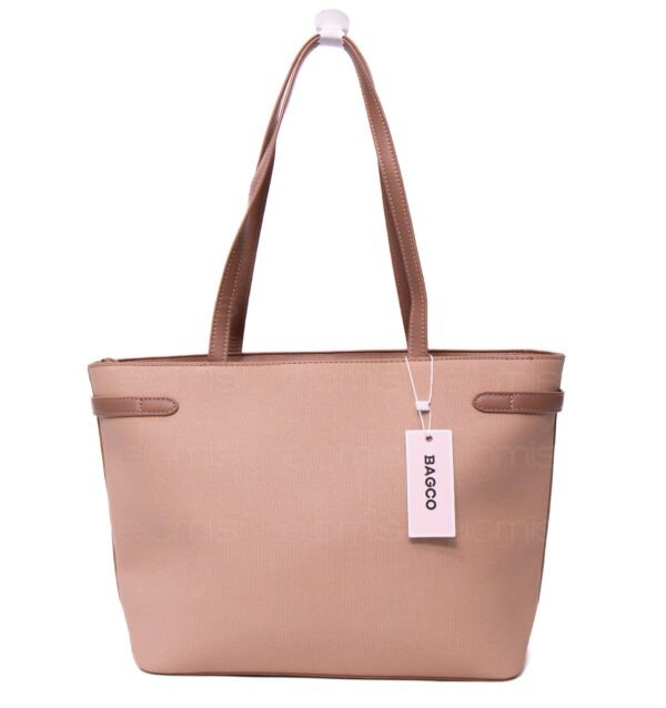 Grand sac porté épaule " BAGCO " - Rose Pastel – Image 5