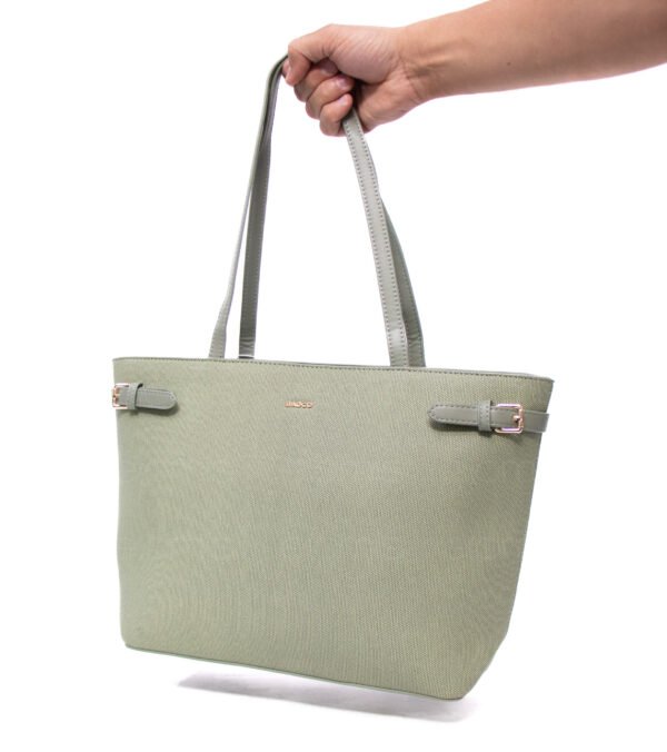 Grand sac porté épaule " BAGCO " - Vert Pastel – Image 2