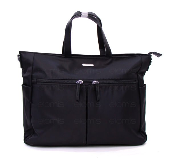 Sac cartable " Bolsos Aurora " en tissus imperméable avec deux poches à l'avant - Noir – Image 4