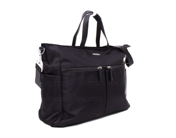 Sac cartable " Bolsos Aurora " en tissus imperméable avec deux poches à l'avant - Noir