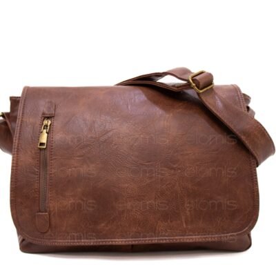 Grand sac Bandoulière / Cartable " HAOERXI " - Marron Foncé
