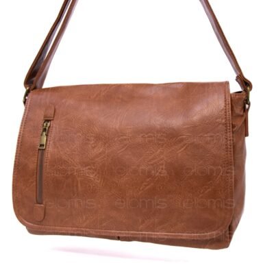 Alternative view of Grand sac Bandoulière / Cartable " HAOERXI " - Marron