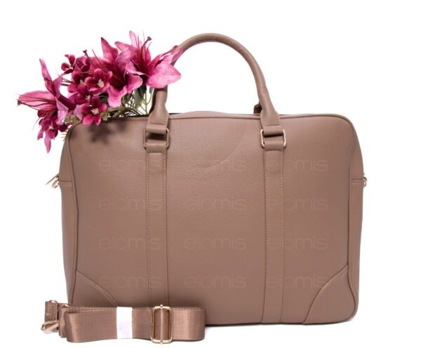 Sac cartable " Aurora " coupe moderne avec compartiment pour ordinateur 15" - Taupe – Image 5
