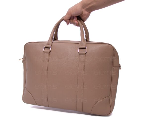 Sac cartable " Aurora " coupe moderne avec compartiment pour ordinateur 15" - Taupe – Image 3