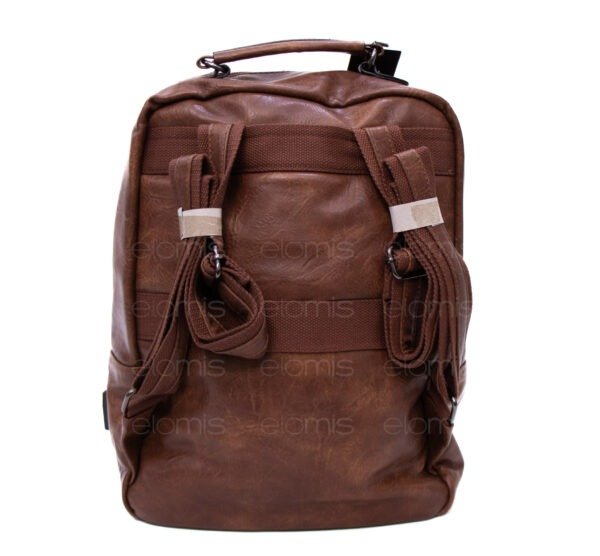 Grand sac à dos " Paolo Bags " à double compartiments séparés - Marron foncé – Image 3