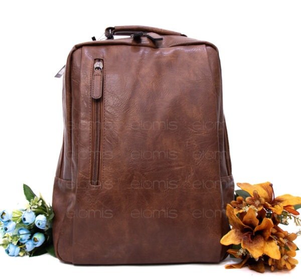 Grand sac à dos " Paolo Bags " à double compartiments séparés - Marron foncé – Image 6