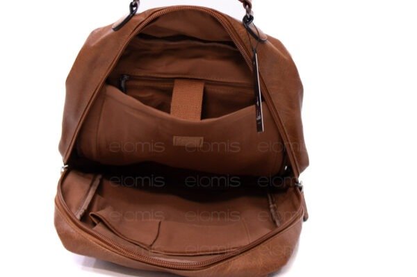 Grand sac à dos " Paolo Bags " à double compartiments séparés - Camel – Image 9