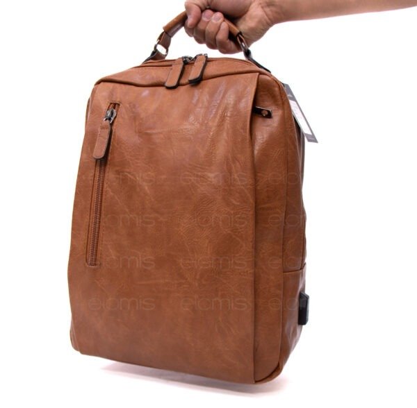 Grand sac à dos " Paolo Bags " à double compartiments séparés - Camel – Image 8