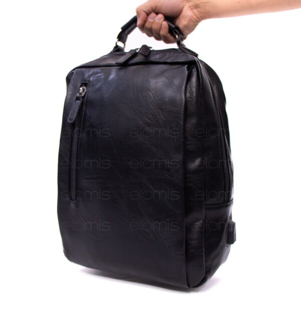 Grand sac à dos " Paolo Bags " à double compartiments séparés - Noir – Image 6