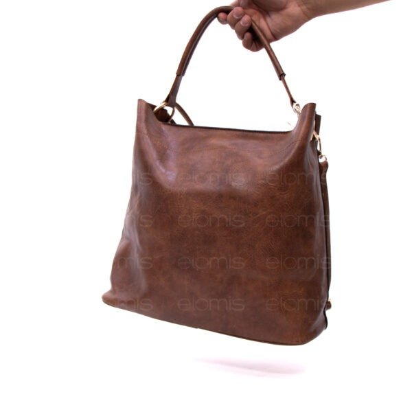 Grand sac bandoulière + sac bandoulière avec deux anses interchangeables "Marina Rylan" - Marron foncé – Image 6