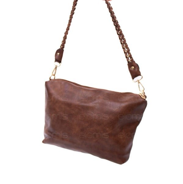 Grand sac bandoulière + sac bandoulière avec deux anses interchangeables "Marina Rylan" - Marron foncé – Image 4