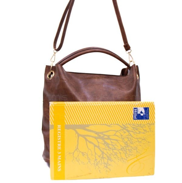 Grand sac bandoulière + sac bandoulière avec deux anses interchangeables "Marina Rylan" - Marron foncé – Image 5
