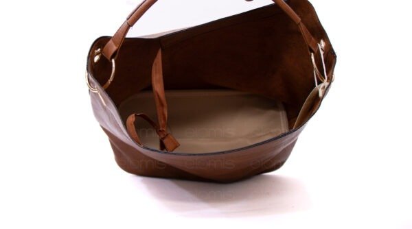 Grand sac bandoulière + sac bandoulière avec deux anses interchangeables "Marina Rylan" - Marron – Image 6