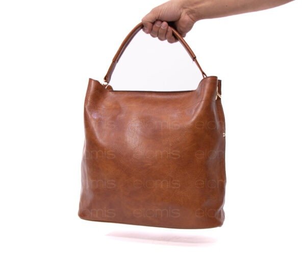 Grand sac bandoulière + sac bandoulière avec deux anses interchangeables "Marina Rylan" - Marron – Image 5