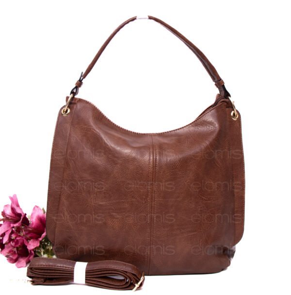 Grand sac bandoulière " DUDLIN "- Marron foncé – Image 3