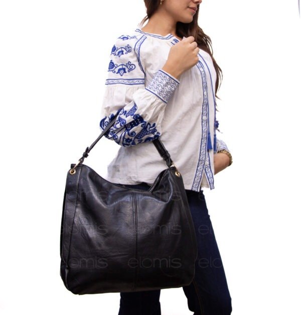 Grand sac bandoulière " DUDLIN "- Noir – Image 2