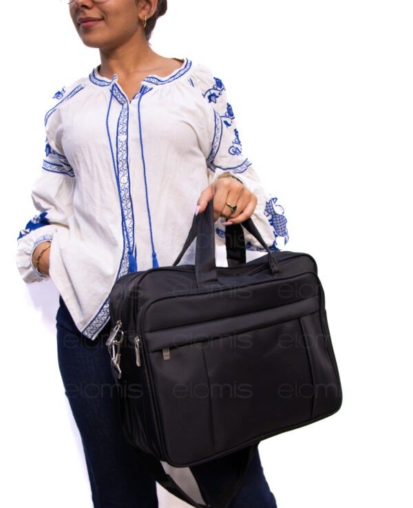 Sac cartable " JGJ Just Glamour " coupe moderne avec compartiment pour ordinateur 15" - Noir – Image 2