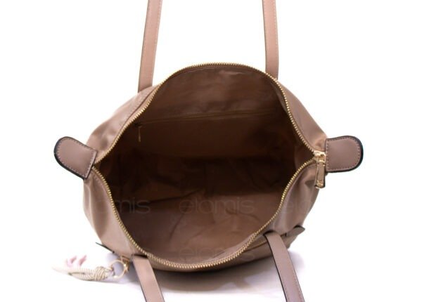 Sac à main / porté épaule " Dulcinea Heredia" en tissus imperméable - Taupe – Image 6